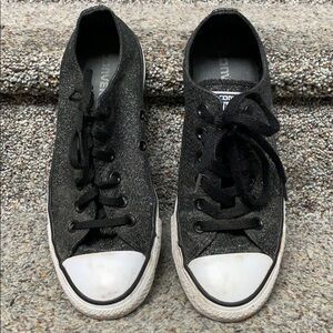 Converse Black Sparkle Lace Up Sneakers size 7